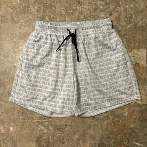 Squidhaus Shorts Mens Medium White Mesh 4” Gym Running Spellout